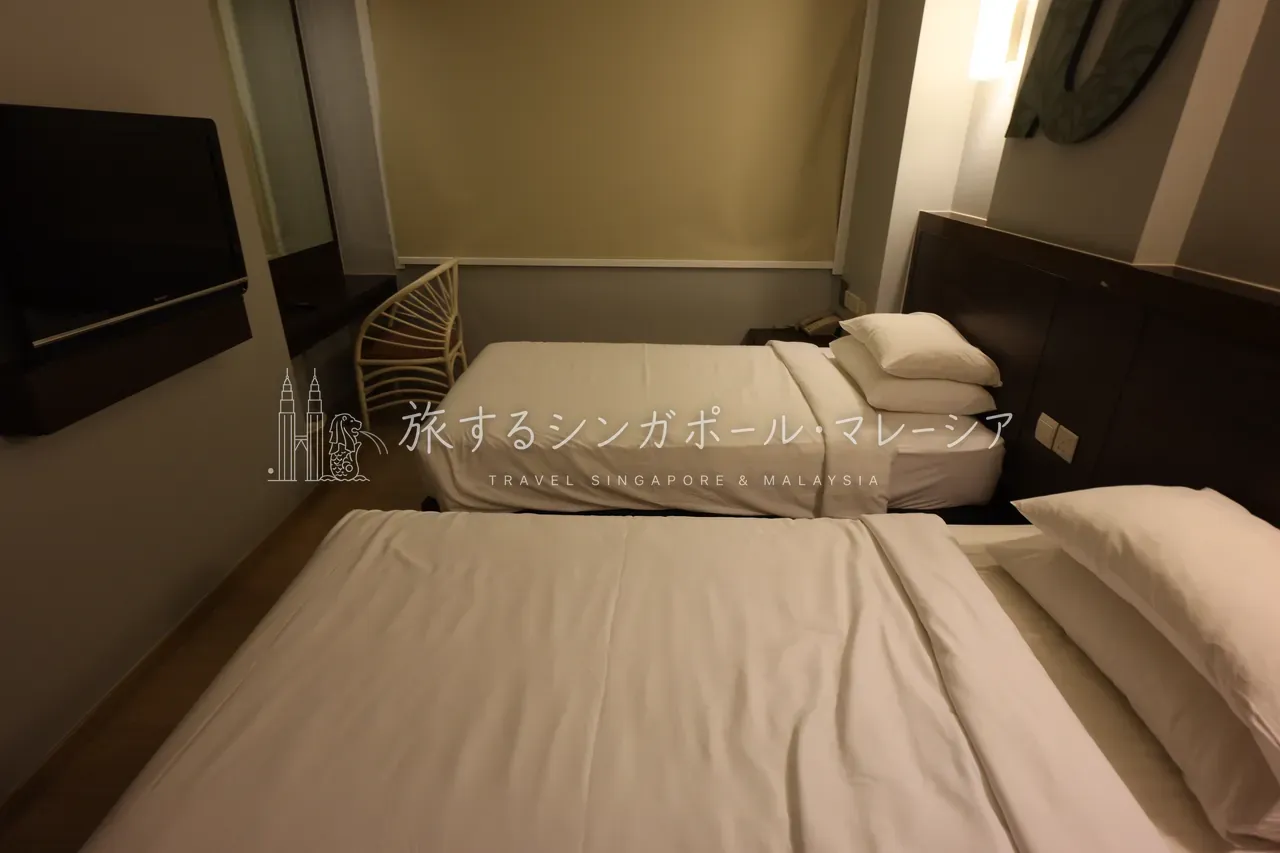 白リネンが清潔なツインルーム